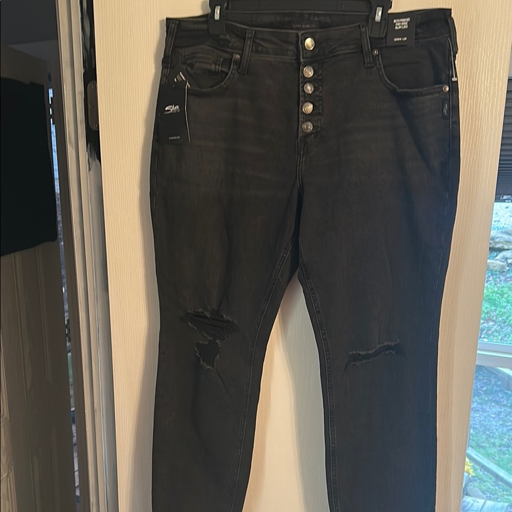 Silver Black Jeans for Women size 16 NWT